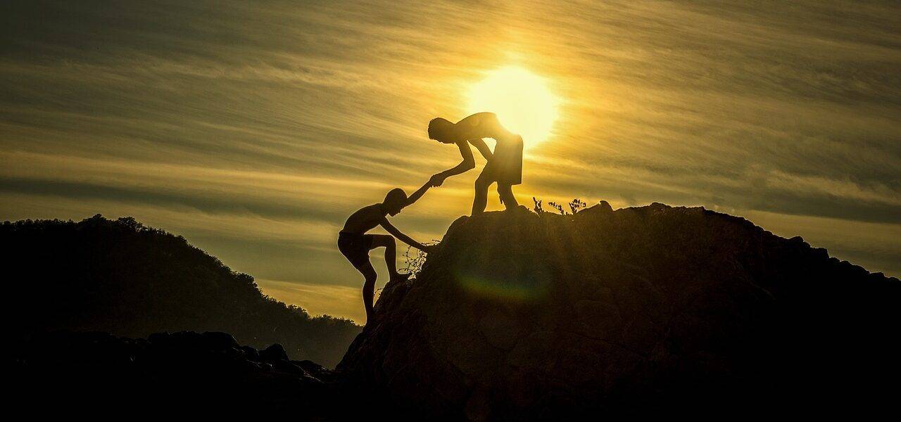 sunset, men, silhouettes